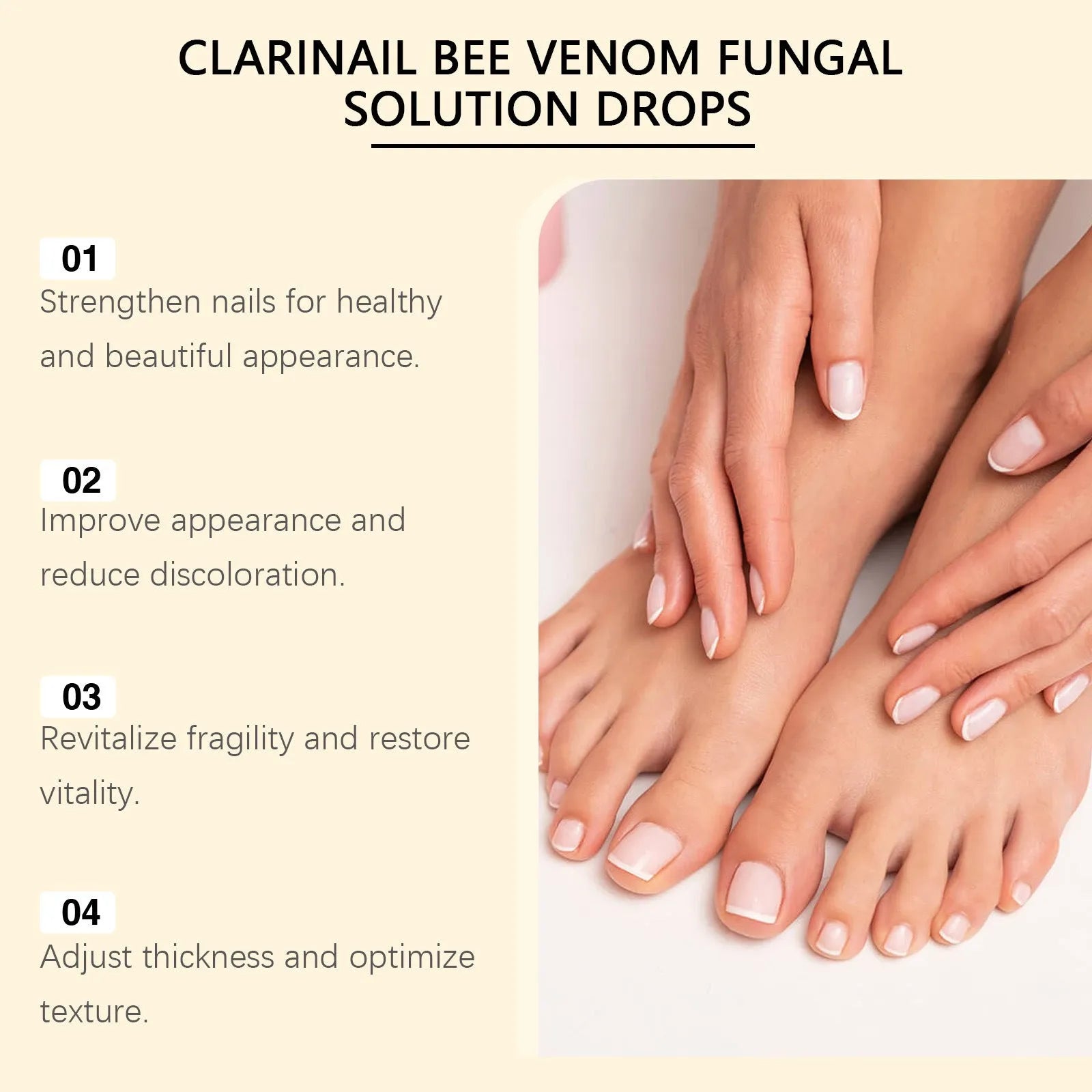 50ml bottle of nail care solution with bee venom and peppermint oil for fungal treatment