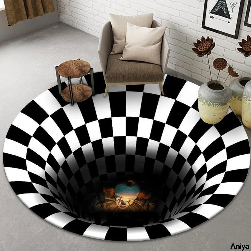 3D Geometric Stereoscopic Illusion Floor Mat for Pets in various sizes