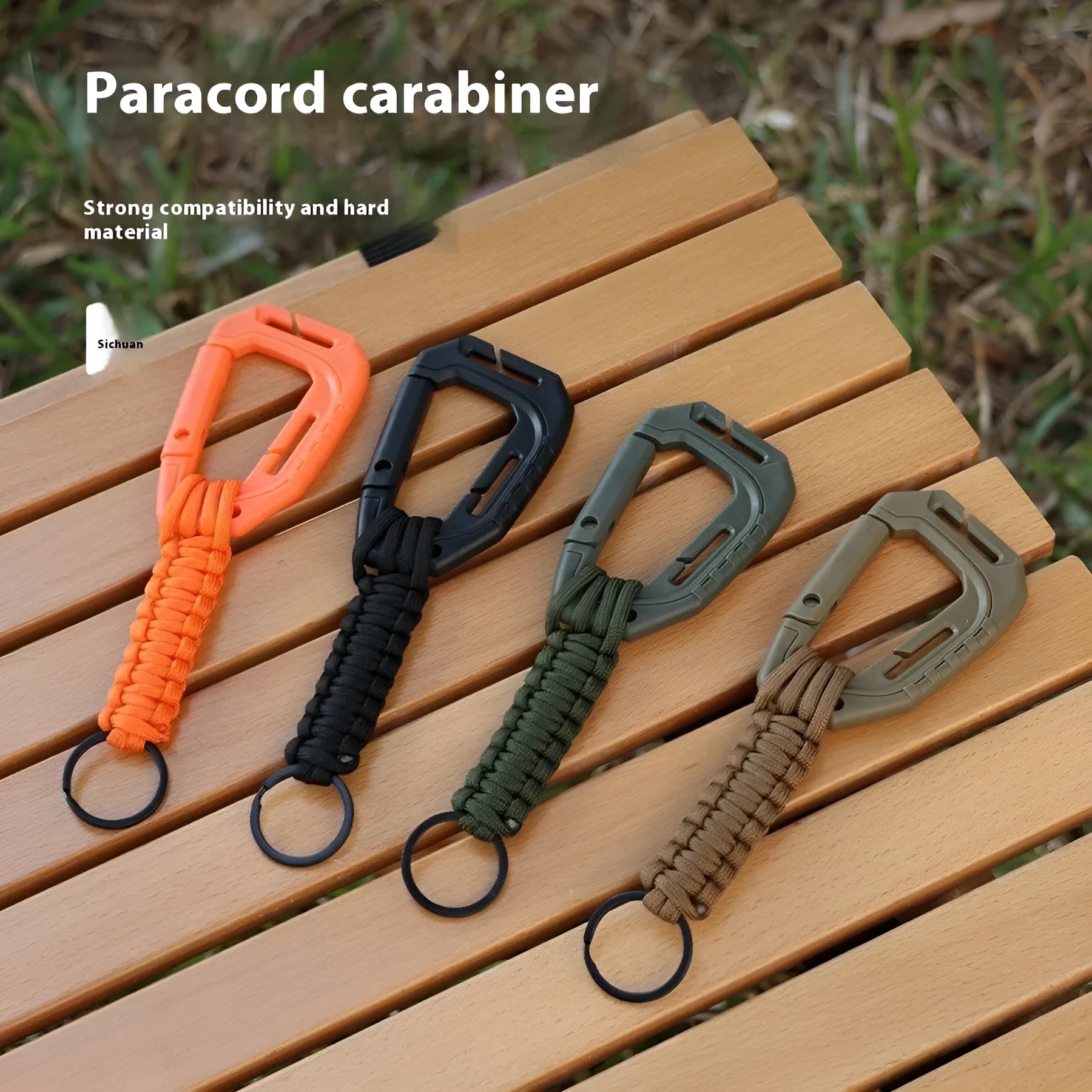 Outdoor mountaineering woven D-shaped plastic hook in black colour
