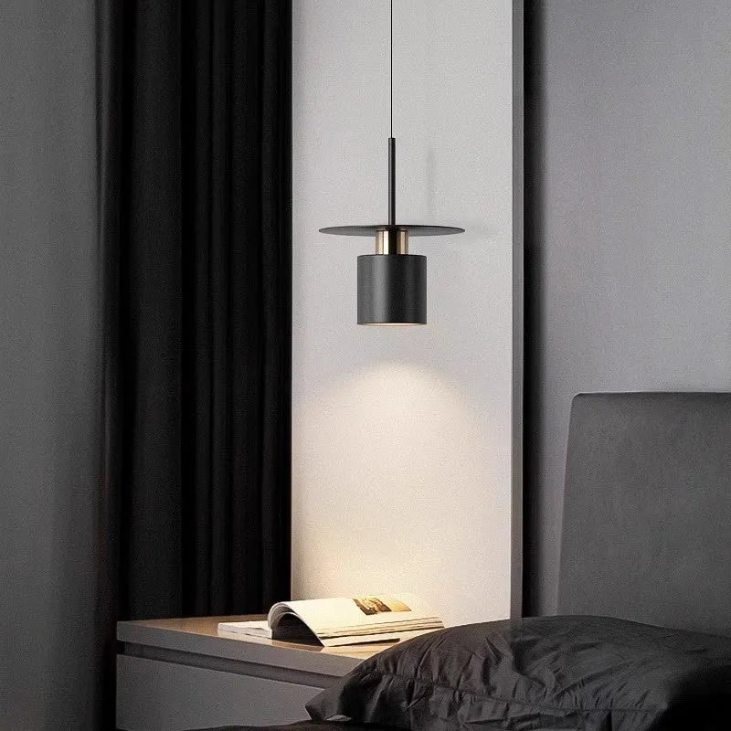 Modern minimalist small droplight chandelier in black 30cm for bedroom or study