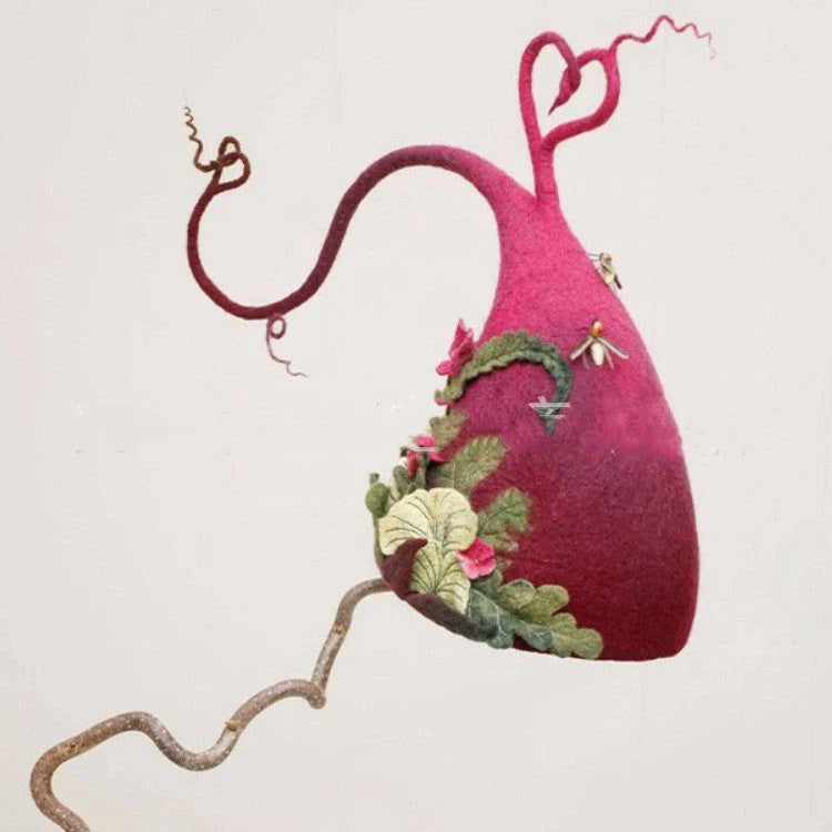 Handmade merino wool witch hat in various colours for Halloween and cosplay