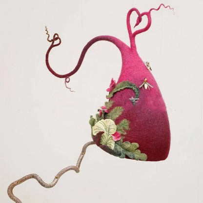 Handmade merino wool witch hat in various colours for Halloween and cosplay