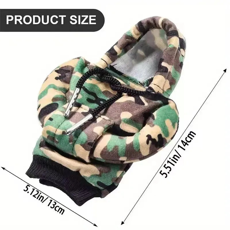 Grey camouflage sweater style knitted gear lever cover for universal automatic car shift stick