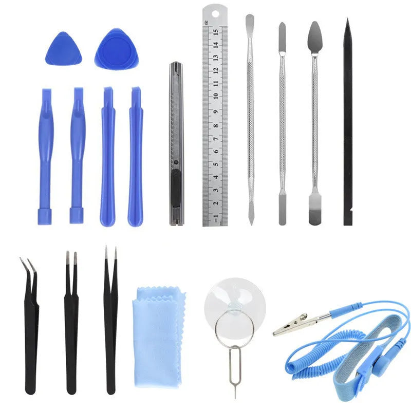 80-in-one multi-function screwdriver set with chrome vanadium steel bits, magnetic handle, and prying tools on a grey background