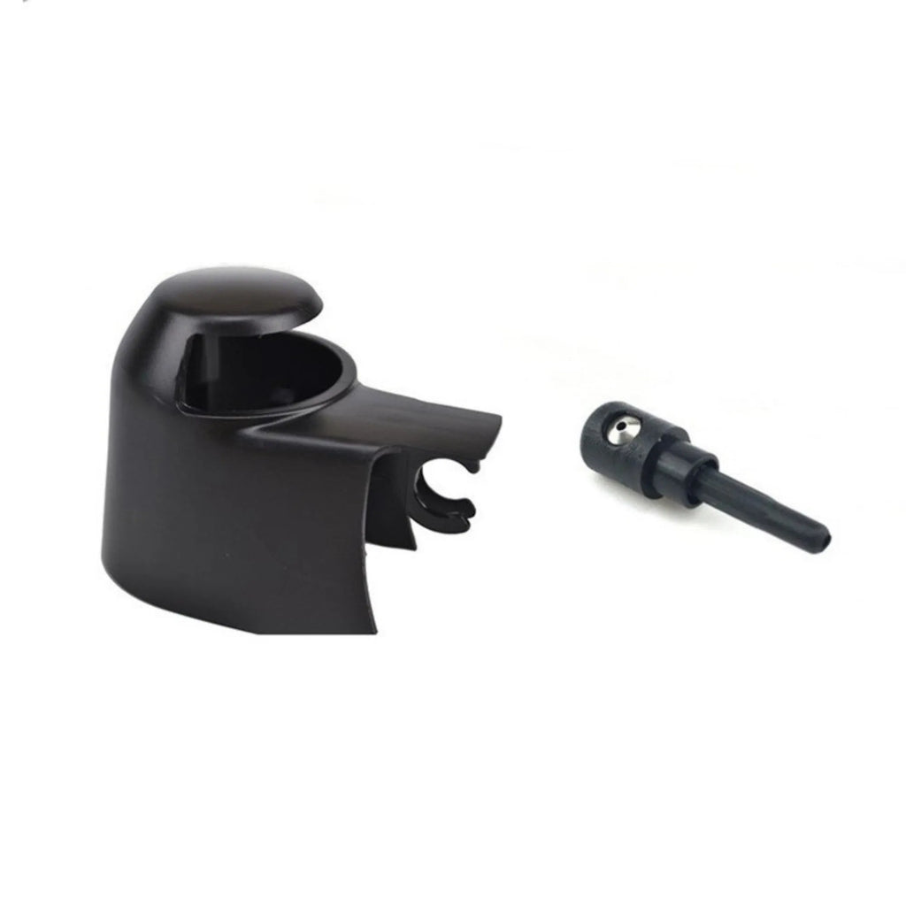 Black plastic rear wiper cover nozzle for Volkswagen Tiguan and Golf vehicles