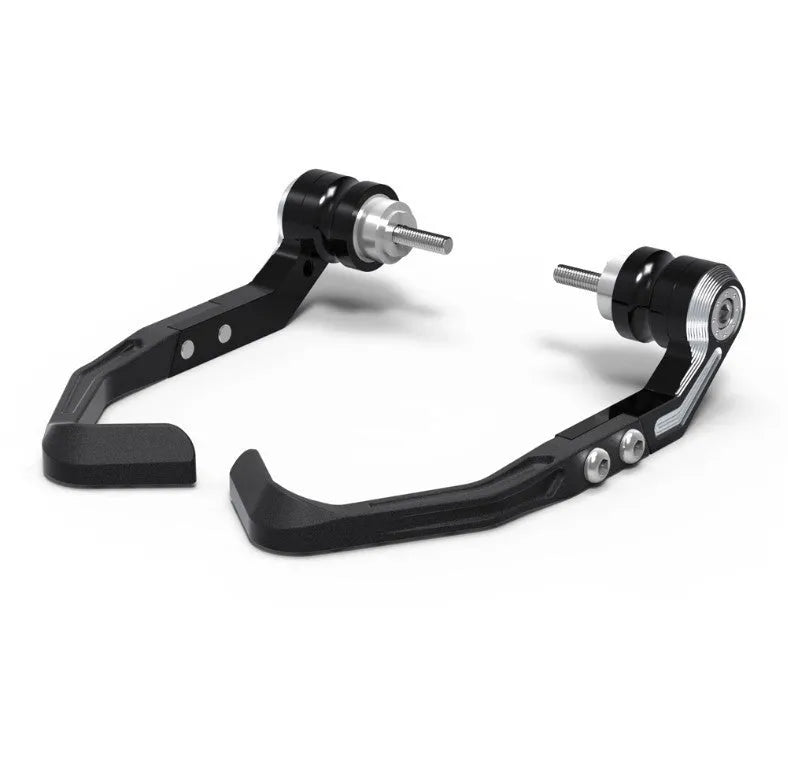 CNC machined black and grey bow protection pads for Honda CBR650 motorcycle brake horn guard.