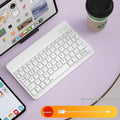 Bluetooth wireless keyboard for tablets in elegant white colour with USB-C charging cable