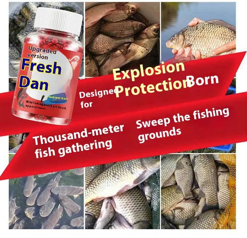 Bottle of Fresh Red Lazy Particle fishing bait for crucian carp and freshwater fish.