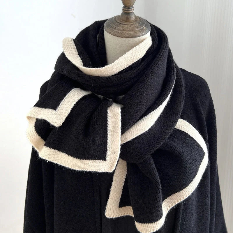 Knitted wool scarf in six colours for winter warmth and style