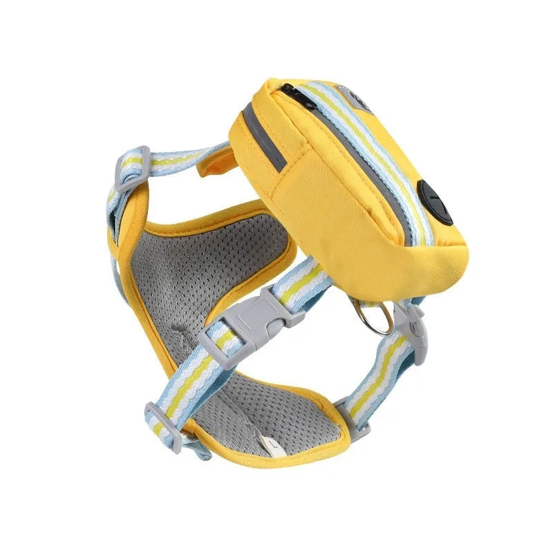 Explosion-proof anti-strangulation dog harness with attached rope in various colours.