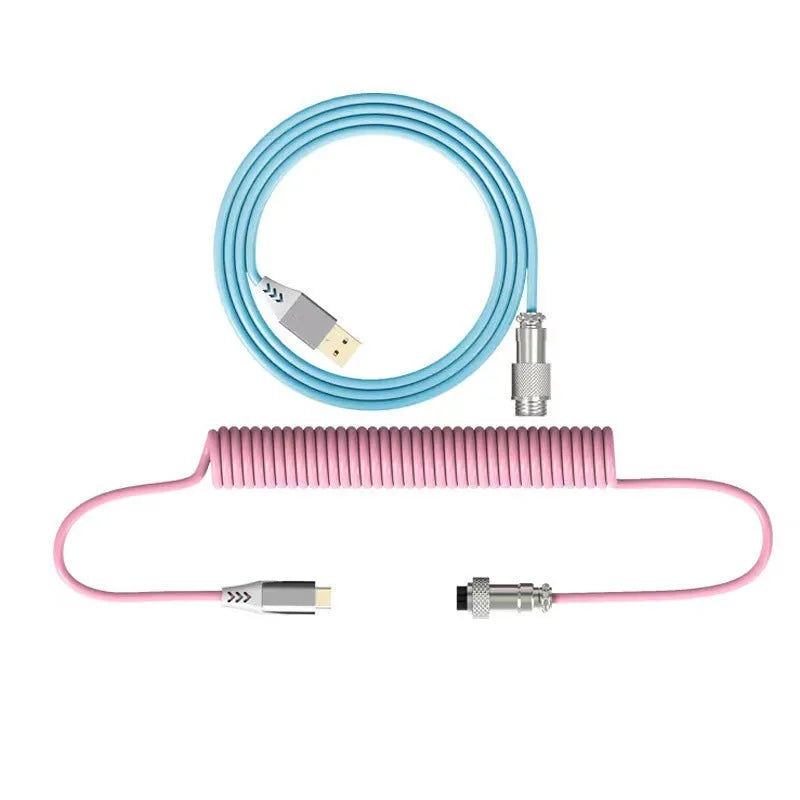 Type-C detachable mechanical keyboard cable with USB connector in five colour options