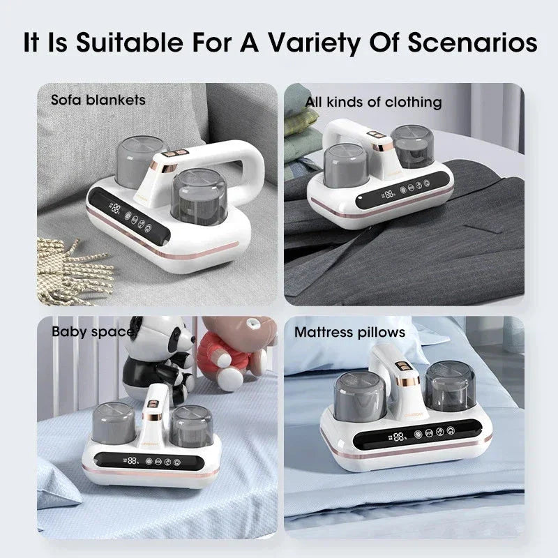 Cordless Handheld Vacuum Cleaner for Mattress and Bedding - Powerful Suction, UV Sterilization, and HEPA Filtration for Dust Mite Removal