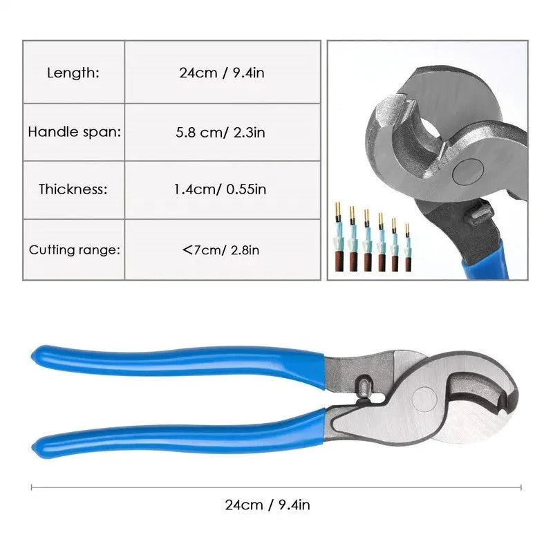 HX-50B crimping pliers set with aluminium handle, cable cutter, and terminal assortment