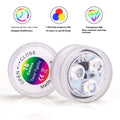 Compact remote control LED diving light for fish tanks with plastic waterproof housing.