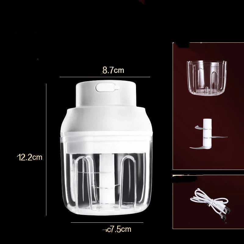 Mini Electric Garlic Masher with stainless steel blade for quick chopping