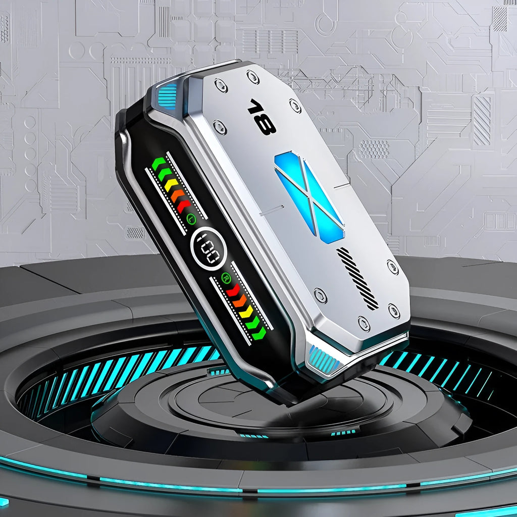 Touch Digital Display True Wireless Bluetooth headset in M43 E-sports silver with battery power screen