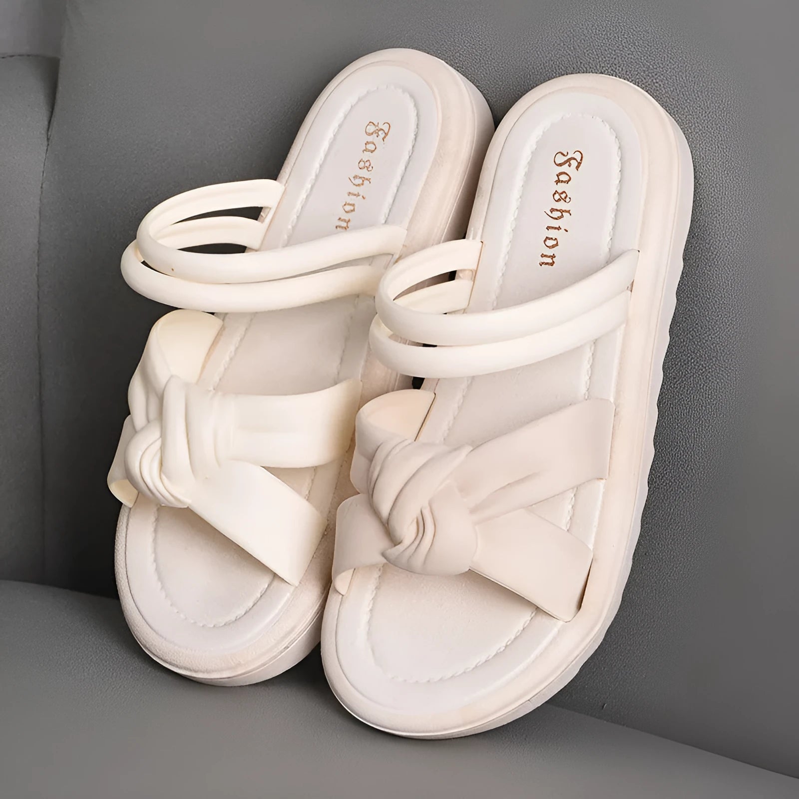 Women's PVC sandals with soft thick back in black and white colour options