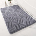 Solid colour woven polyester bathroom non-slip floor mat in beige, gray, white; sizes 40x60cm, 50x80cm, 60x90cm