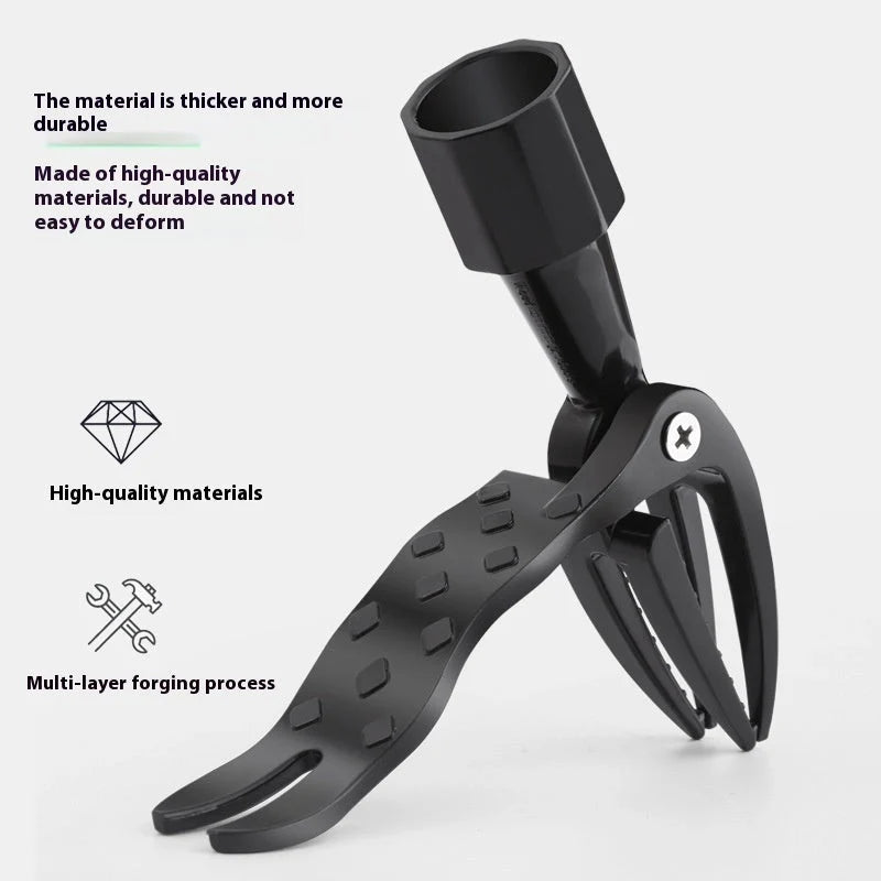 Standing Weeding Uproot Tool in black, made from alloy and stainless steel