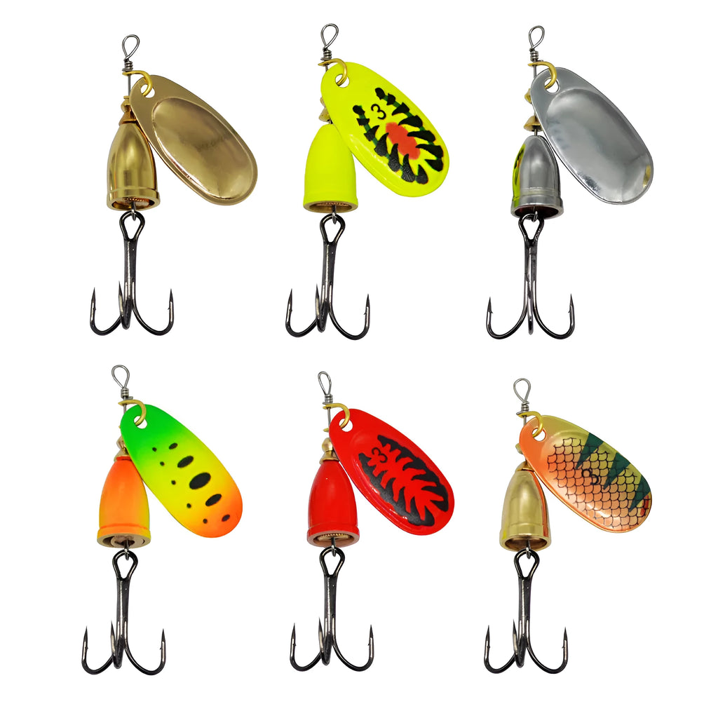 R composite rotating sequins copper bell fishing lure in multiple colour options including gold, silver, and rose gold