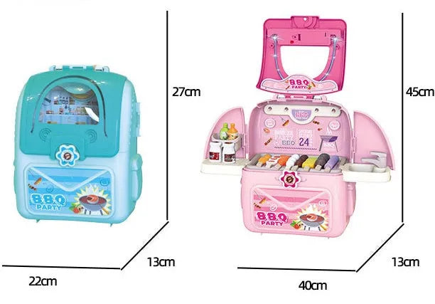 Blue pet backpack space simulation toy for children, plastic construction, large storage base