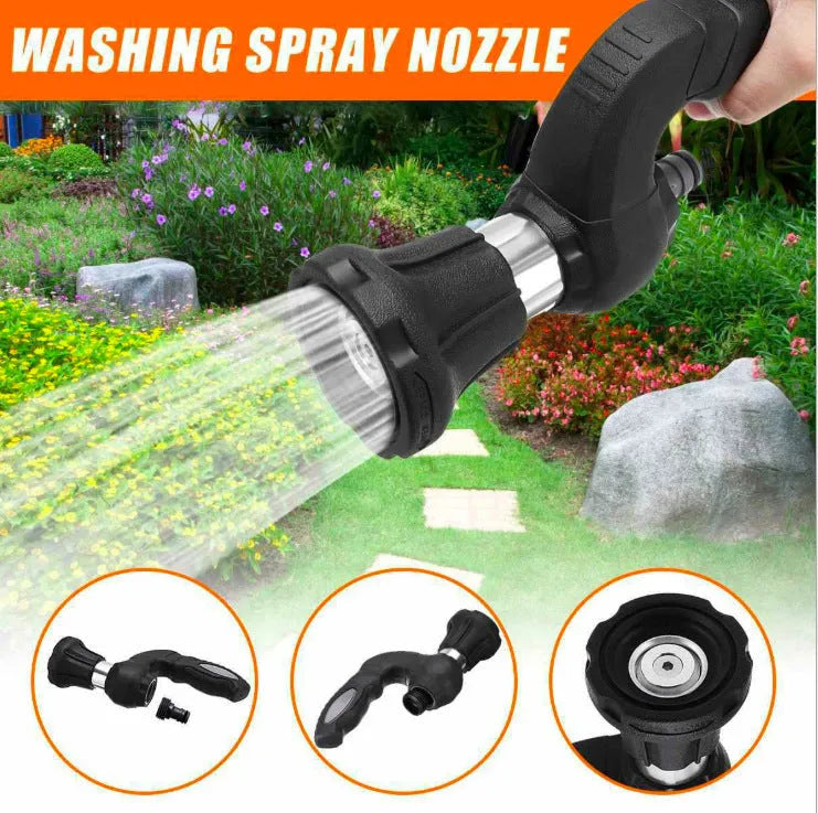 Mighty Power Hose Blaster Nozzle black with ergonomic handle and five spray settings, 23 cm length