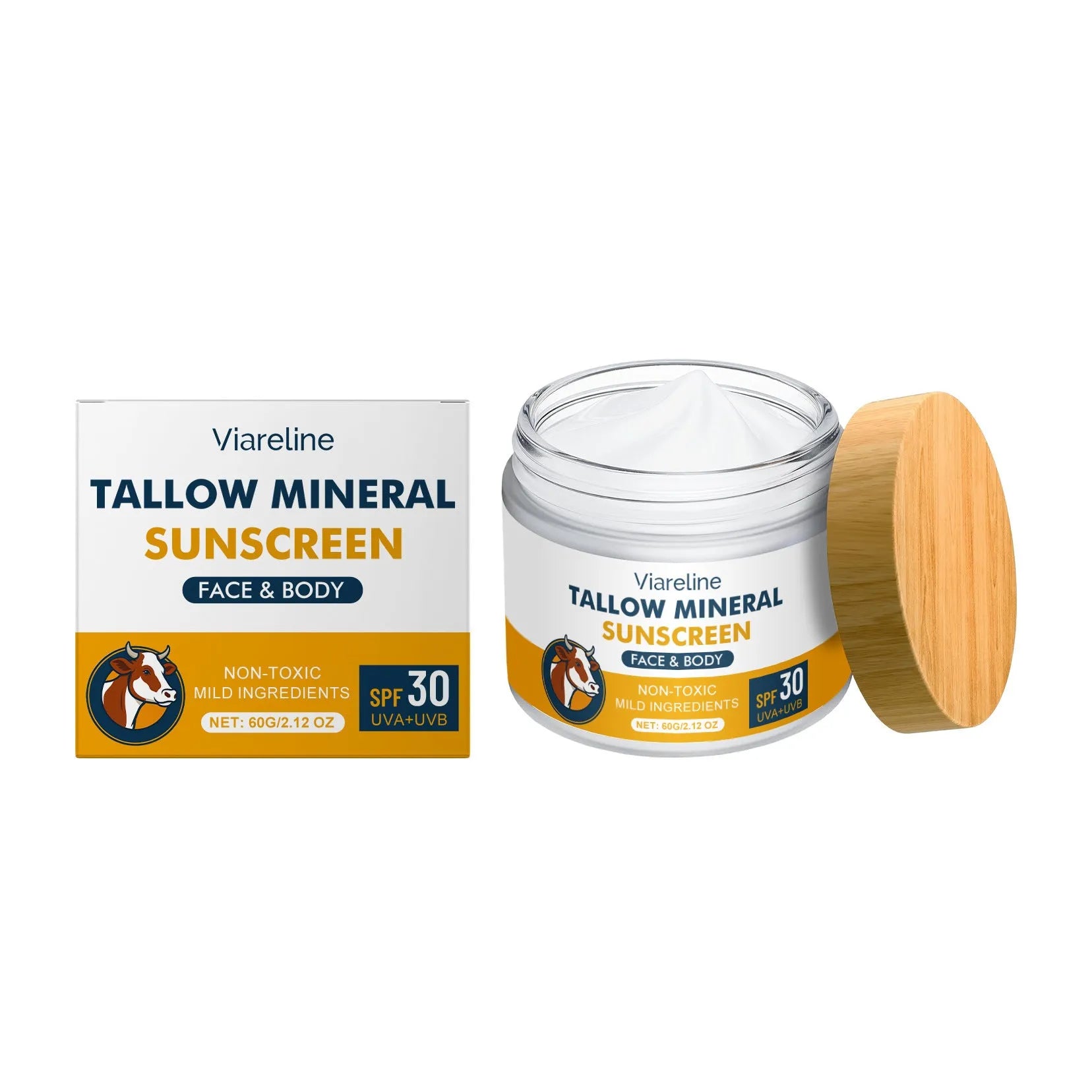 60g tube of cow fat moisturising sunscreen with mineral UV filters
