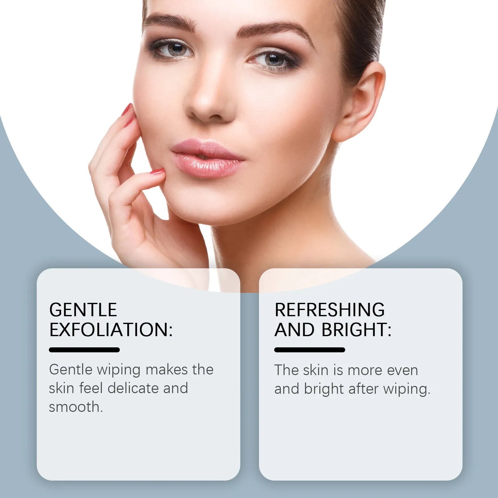 Glycolic acid exfoliating moisturising cotton cloth facial pads 50 count with vitamin complex