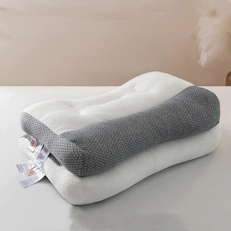 Adjustable Reverse Traction Pillow for neck support in white and grey options