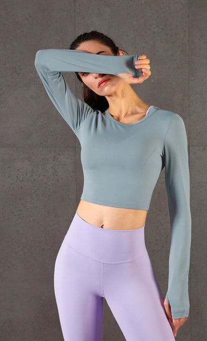 High-elastic fitness long sleeves in various colours for workout enthusiasts