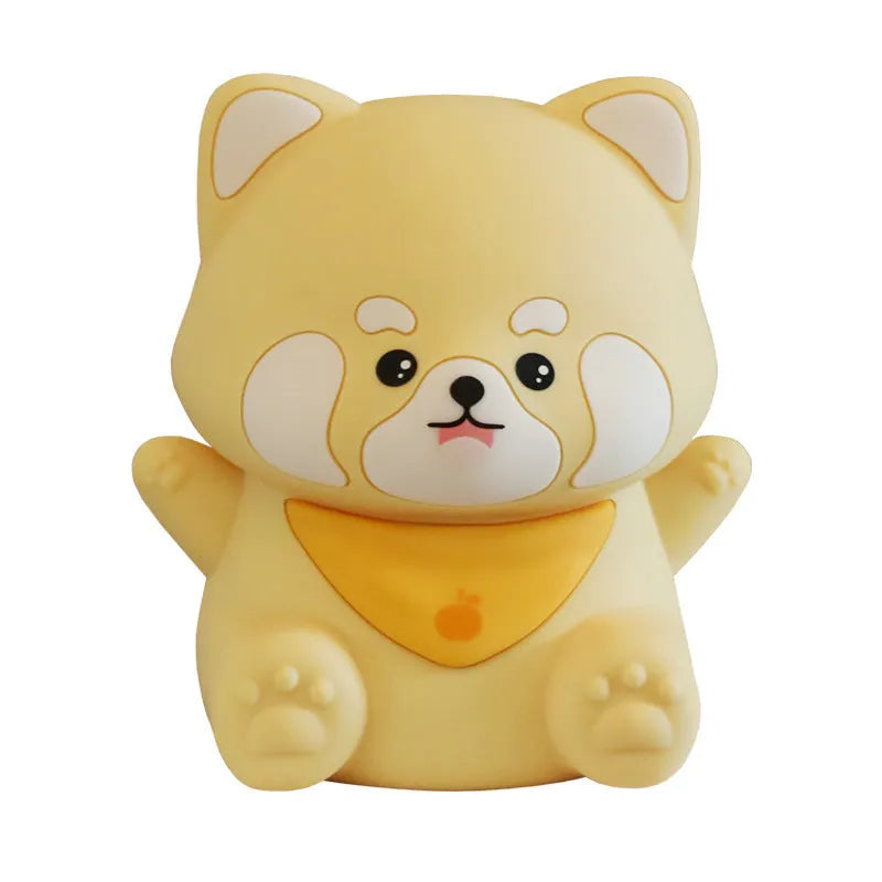 New Homehold Lesser Panda bedside lamp with silicone shade and USB charging cable on a table