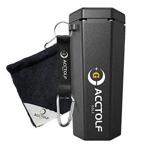Black portable golf ball cleaning machine made from ABS for golf bag use