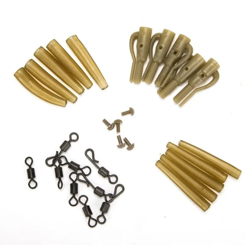 30 piece European carp fishing accessory set with anti-winding pipes and threaded hoses