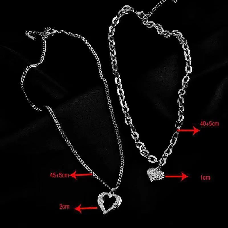 Titanium steel angel wings love necklace with unique heart design and gold inlaid finish