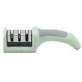 Multi-function kitchen knife sharpener with two-stage mouth colour box, ABS and TPR body, stainless steel and tungsten steel slots