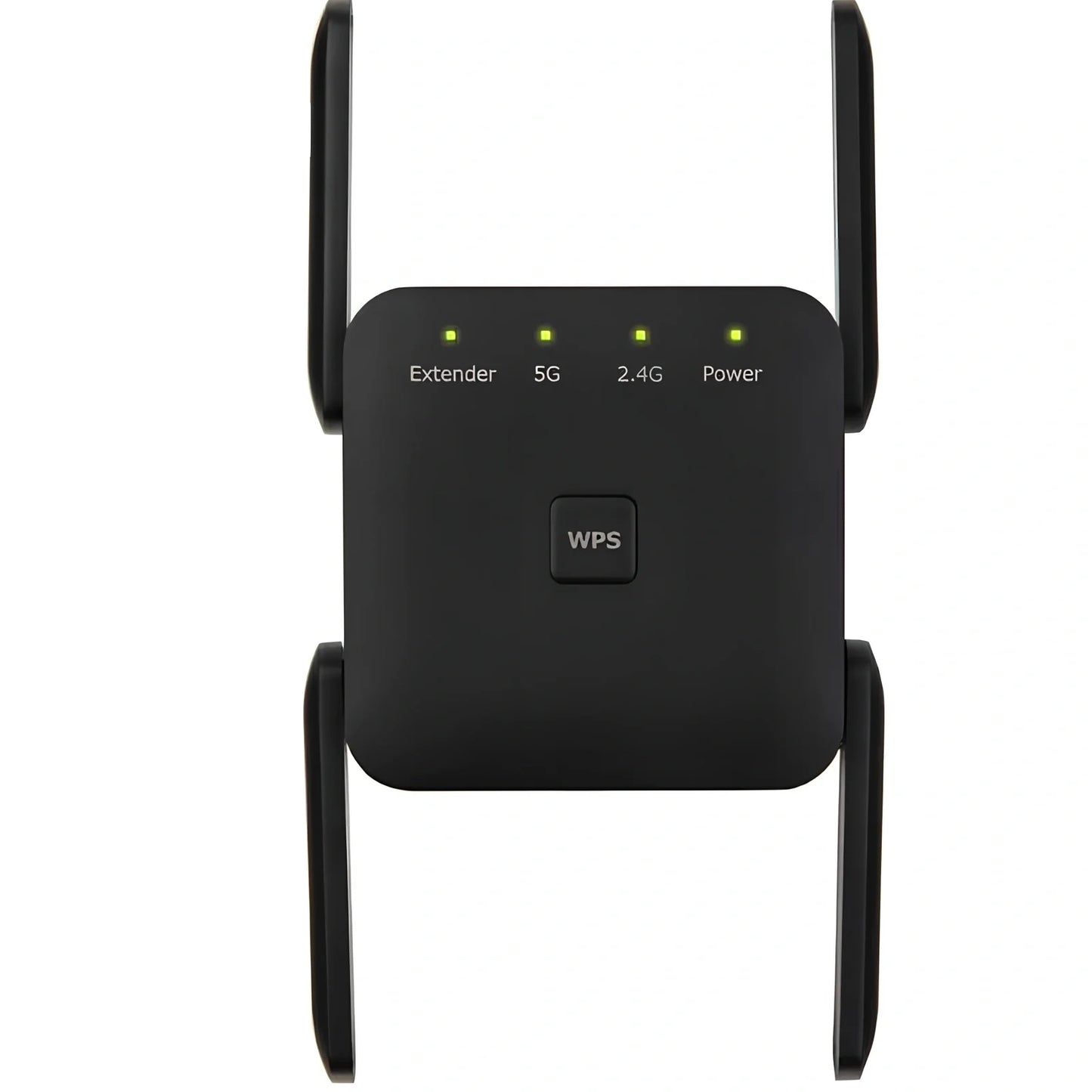 White WiFi signal amplifier repeater with Ethernet port, measuring 15cm x 10cm x 5cm