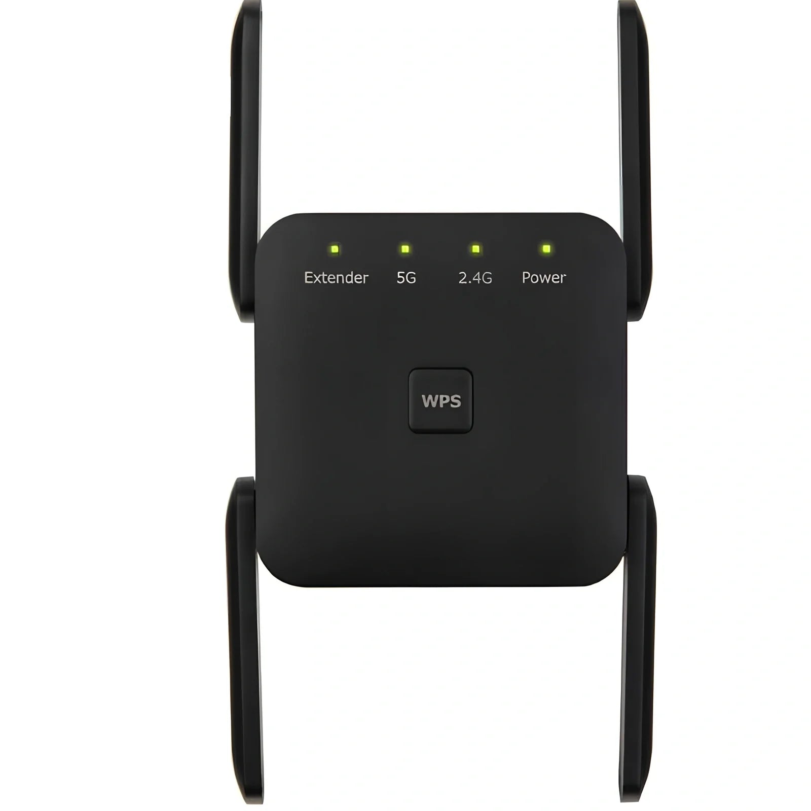 White WiFi signal amplifier repeater with Ethernet port, measuring 15cm x 10cm x 5cm