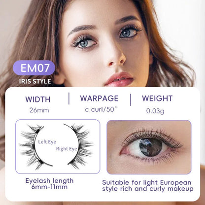 Magnetic suction false eyelashes in class Mink hair for a natural, effortless look