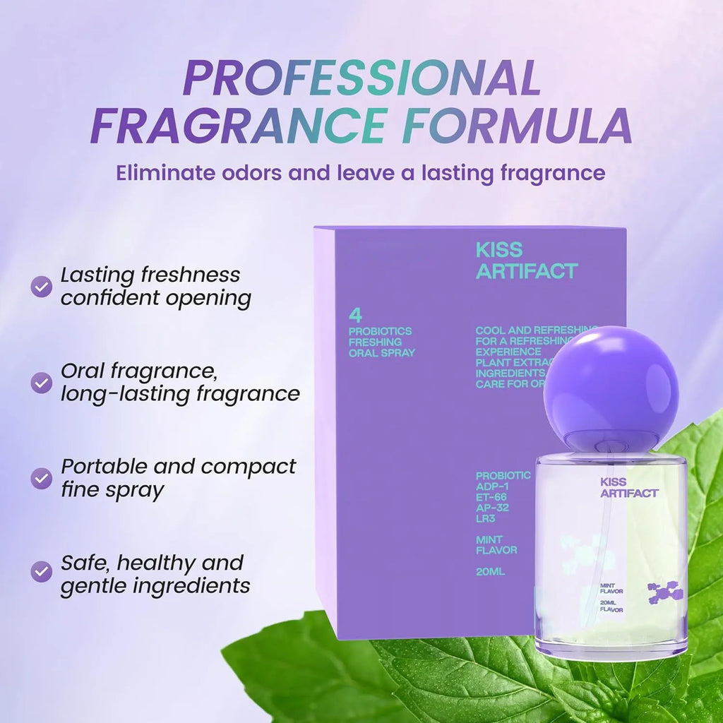 20ml portable oral spray bottle with probiotics for mouth and throat hydration
