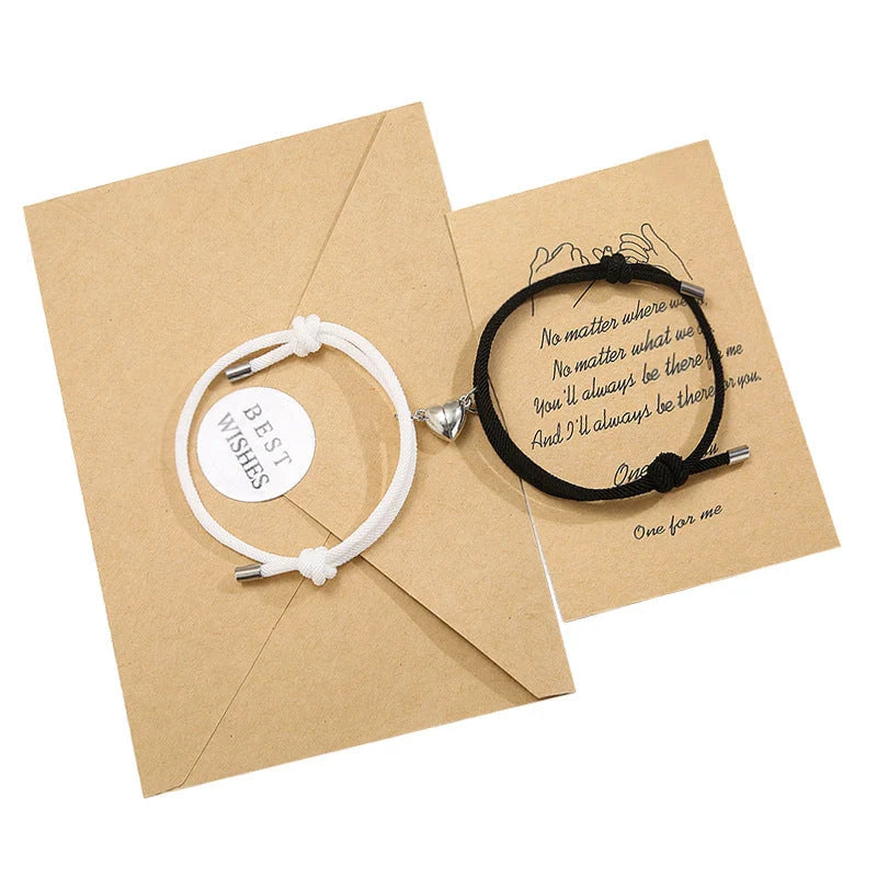 Simple Nylon Love Magnetic Bracelet in various colours, adjustable for 14-26cm wrists