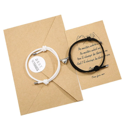 Simple Nylon Love Magnetic Bracelet in various colours, adjustable for 14-26cm wrists