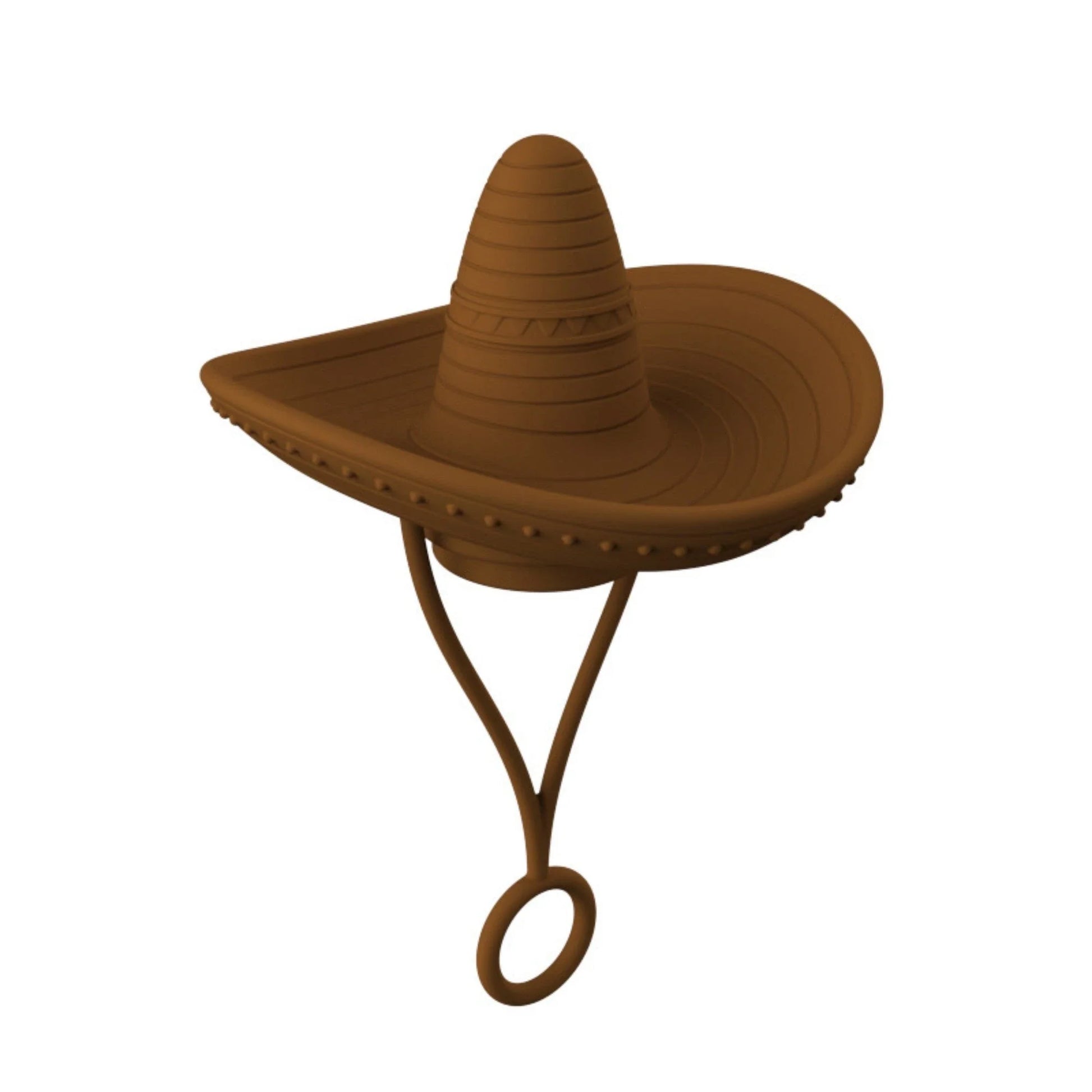 Sturdy Cowboy Hat-shaped straw covers made of food-grade silicone in vibrant colors like red, black, and brown