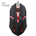 Wired USB mouse with colourful breathing light and 1.2-metre cable on a desk