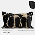 Black and gold abstract full moon pattern decorative cushion with removable cover