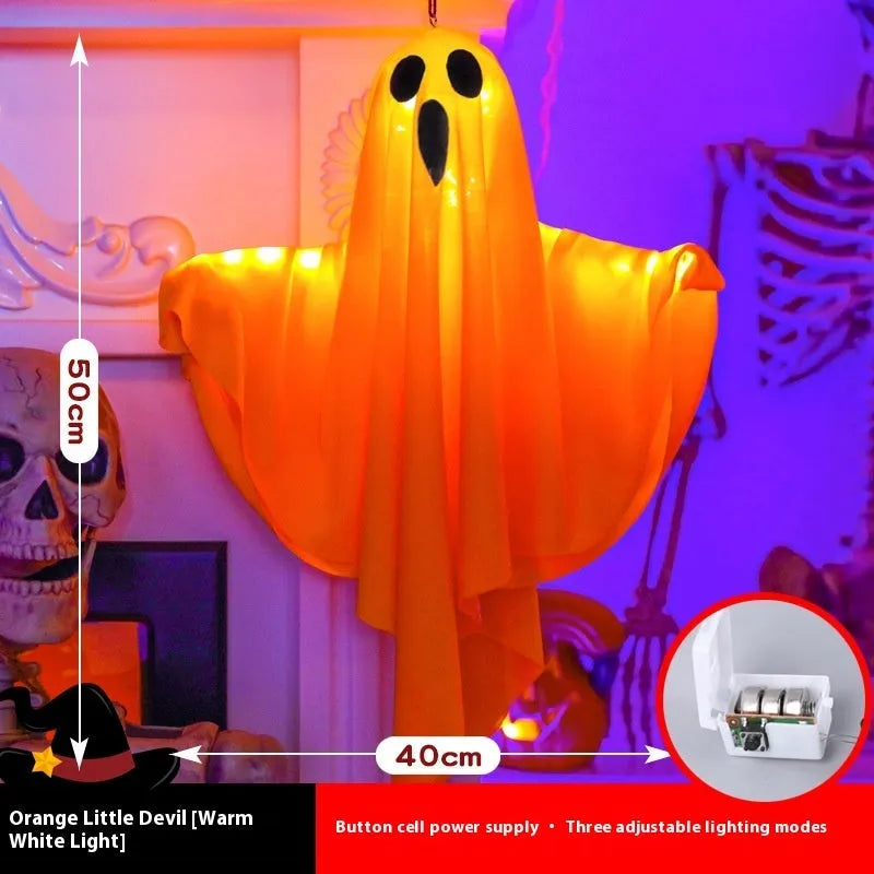 Halloween ghost light with luminous screaming ghost design in orange and white colours
