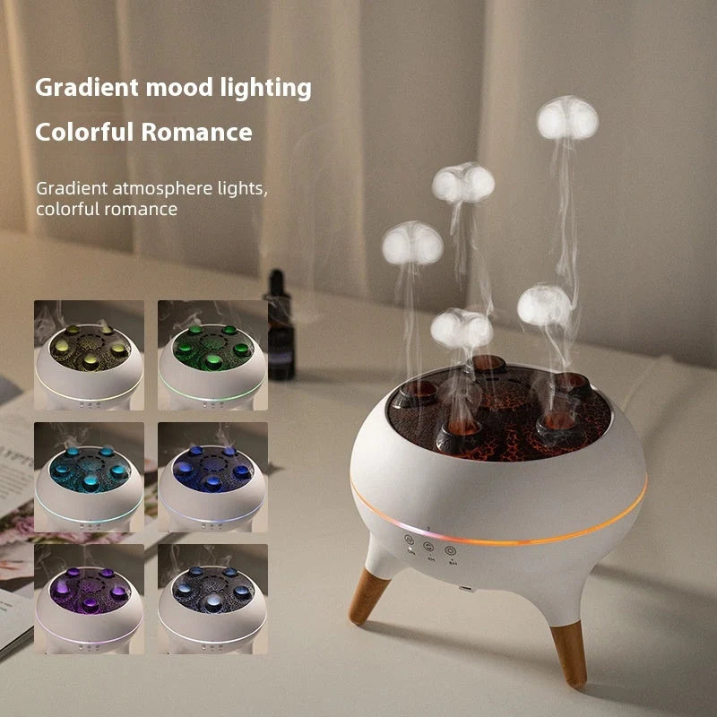 Jellyfish Ultrasonic Air Humidifier in white with remote control