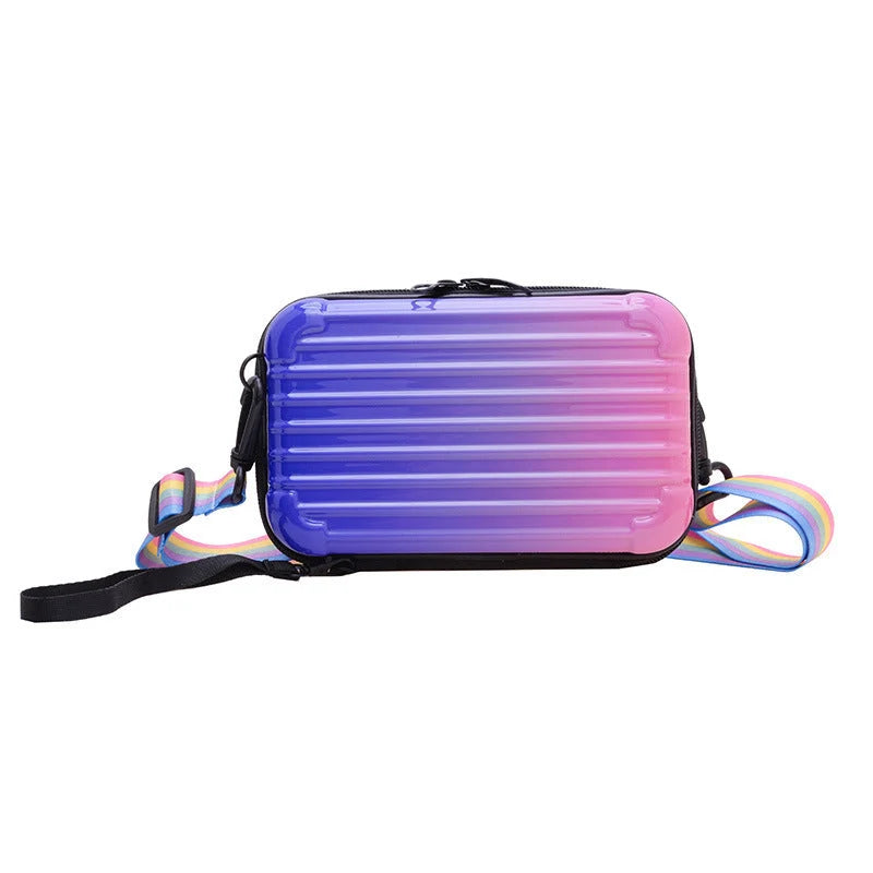 Geometric pattern PVC one-shoulder bag with adjustable strap