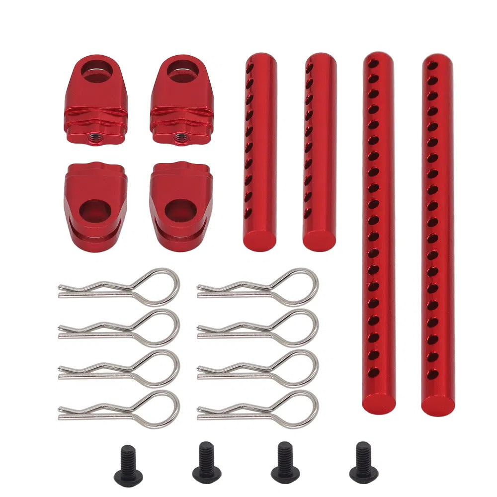Aluminium alloy car shell column upgrade set in blue and red colours for vehicle exterior styling
