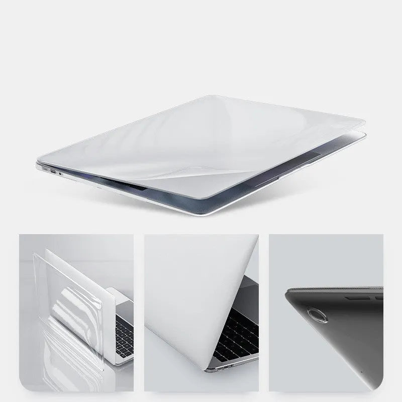Hard PC protective case for Apple MacBook Pro laptop in transparent and black colour options.