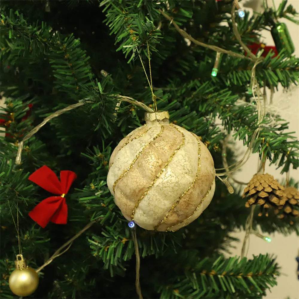 D10CM old silver painted glass Christmas ball pendant with grinding defect, three colour options
